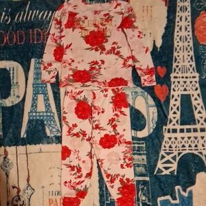 The Children's Place Pink and Red Floral Pajama Set